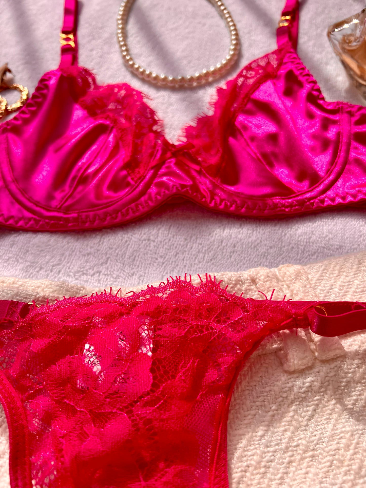 Soft Satin Hot Pink Lingerie