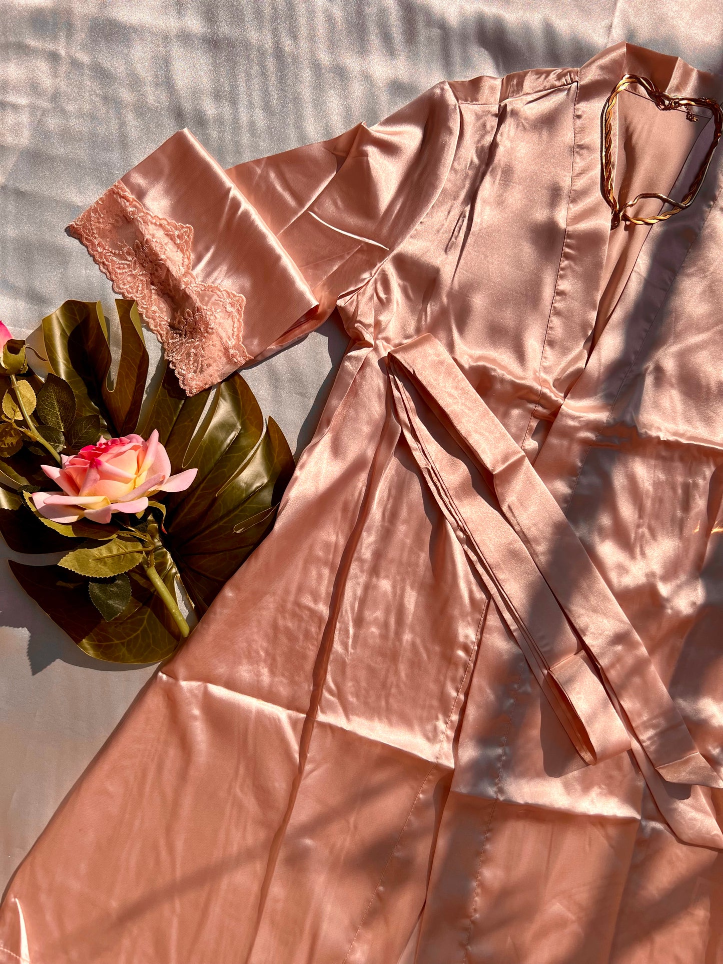 Sultry Satin Rose Gold PJ Set