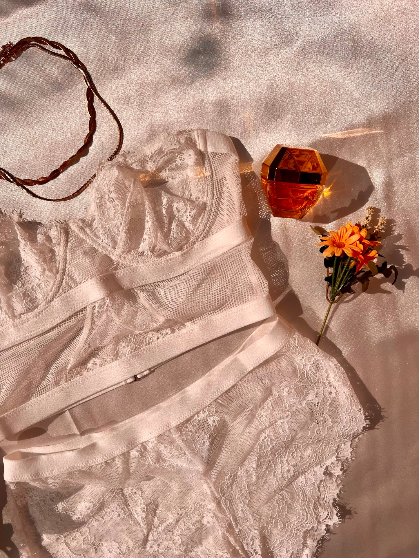 Sweet Sheer White Lingerie Set