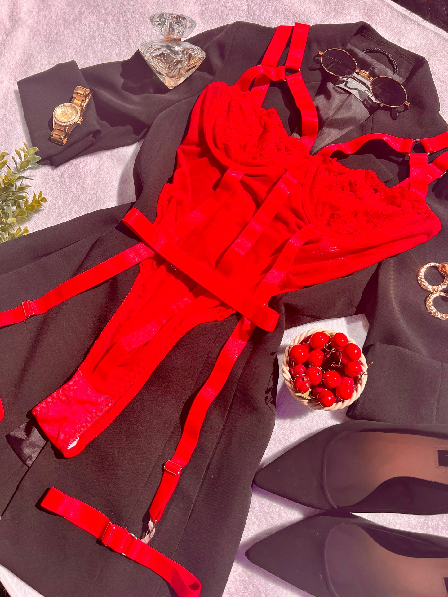 Royal Red Lingerie Set