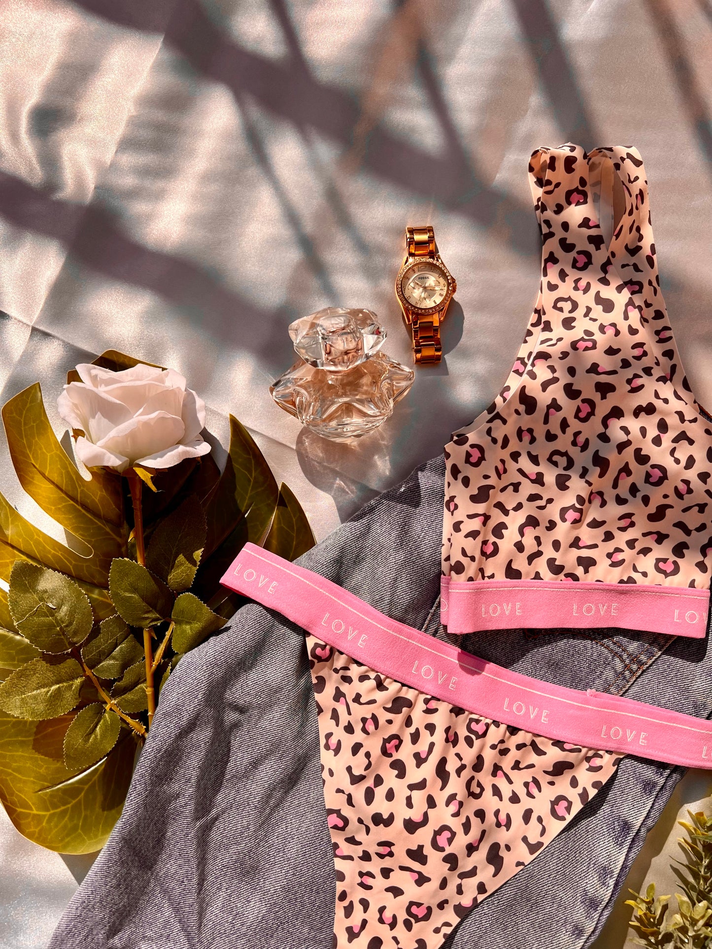 Comfy Leopard Pink Lingerie Set