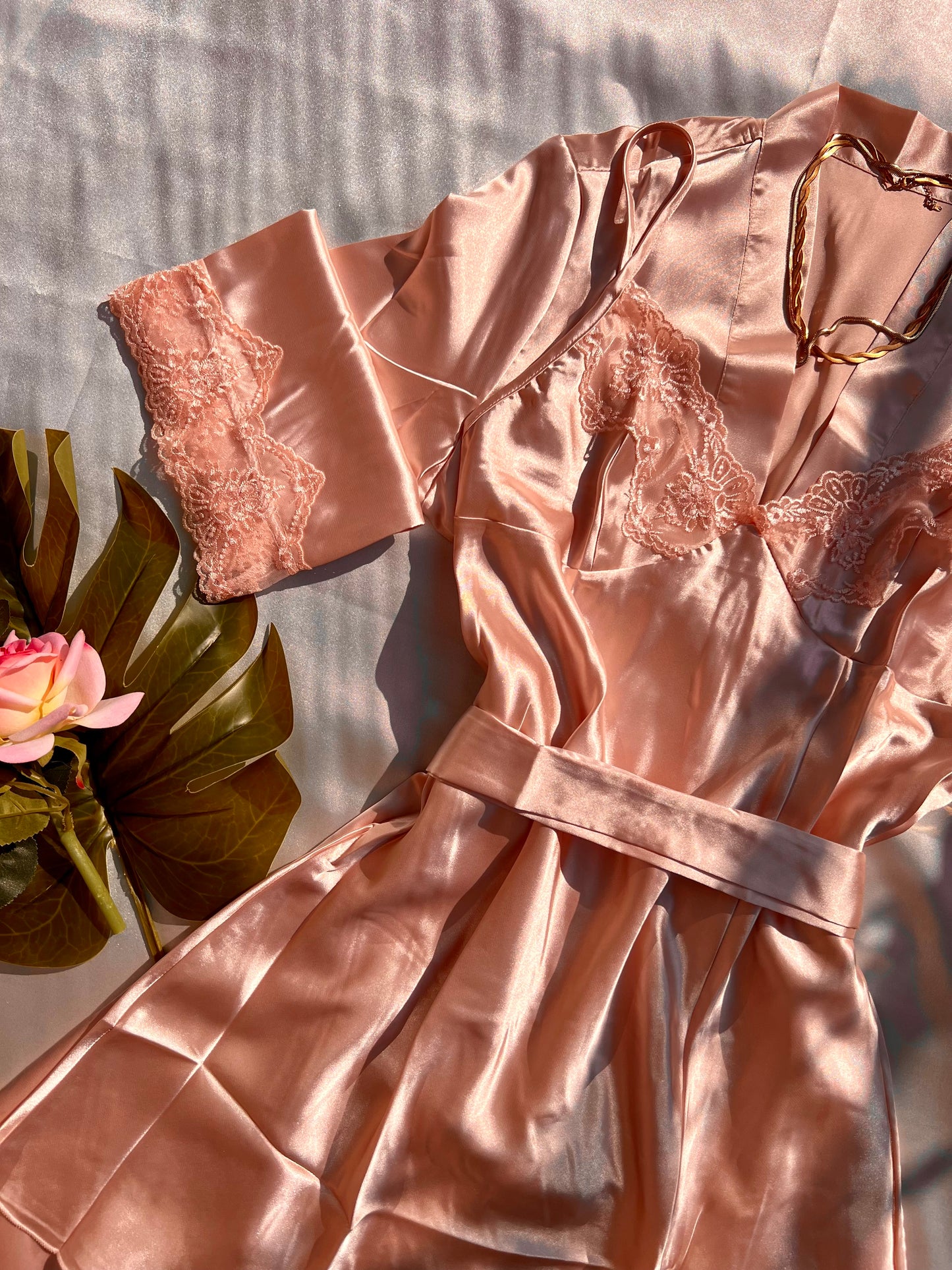 Sultry Satin Rose Gold PJ Set