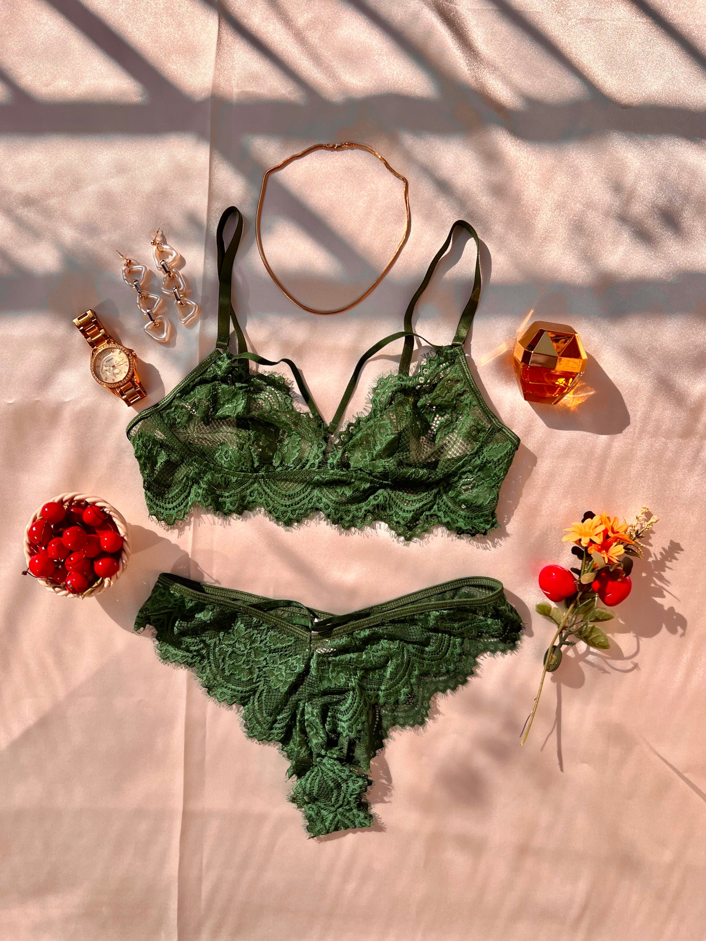 Gorgeous Green Lingerie Set