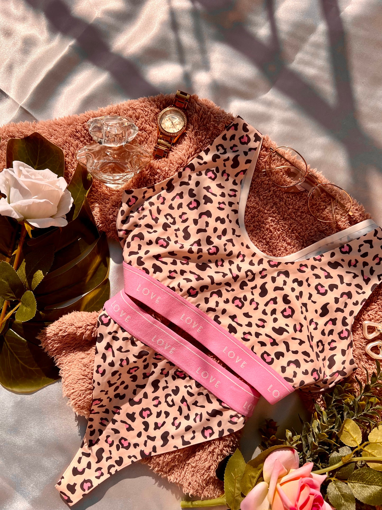 Comfy Leopard Pink Lingerie Set