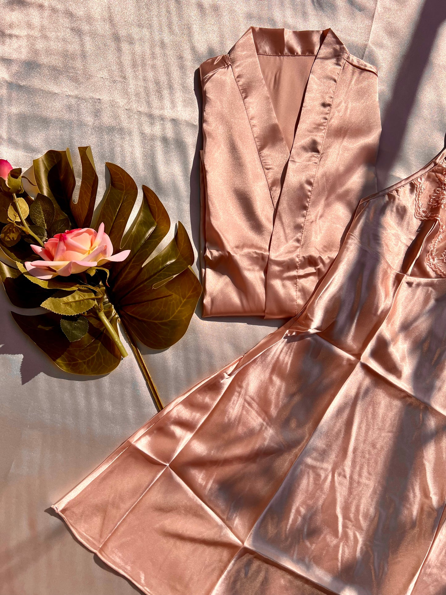 Sultry Satin Rose Gold PJ Set