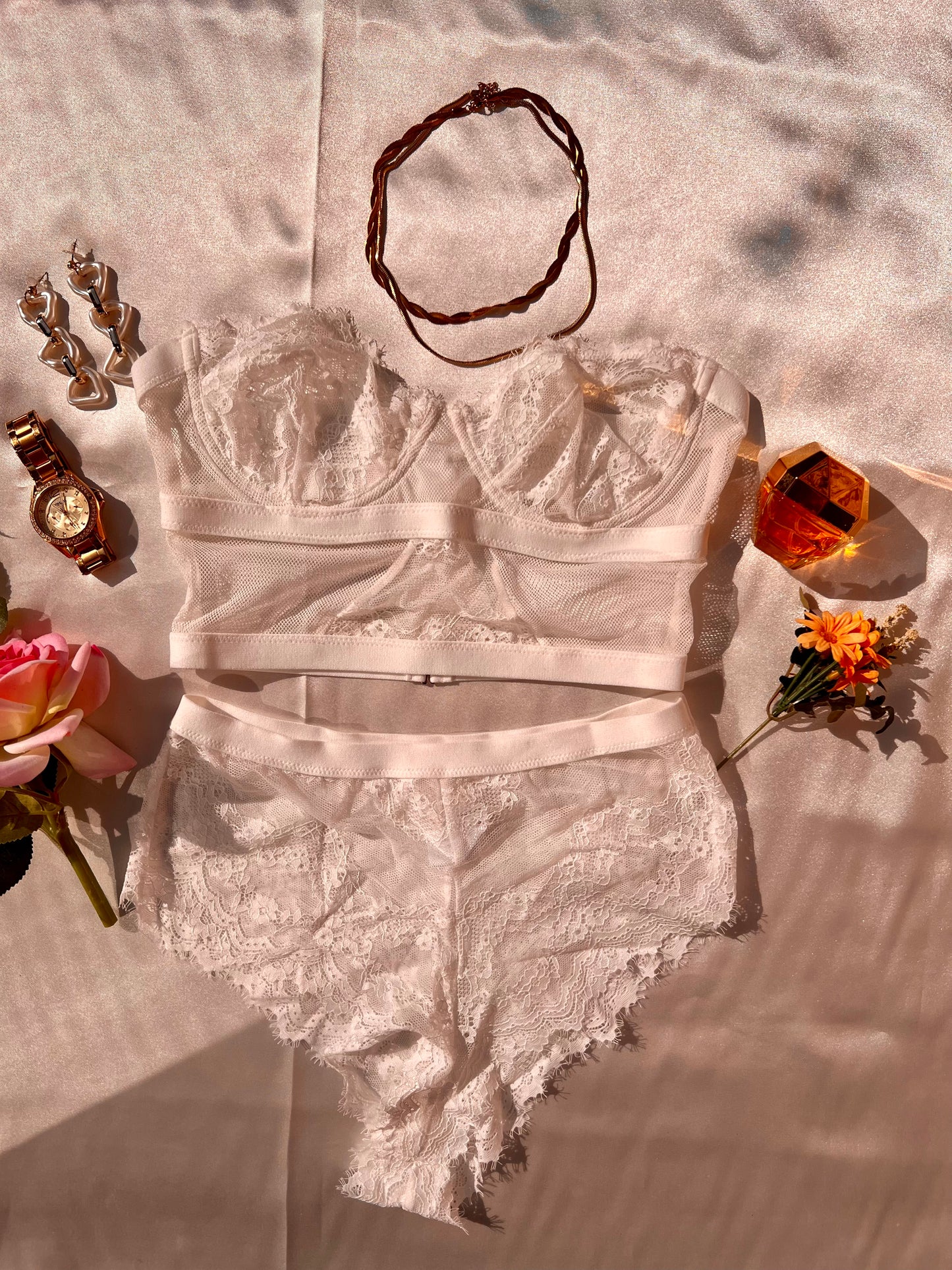 Sweet Sheer White Lingerie Set