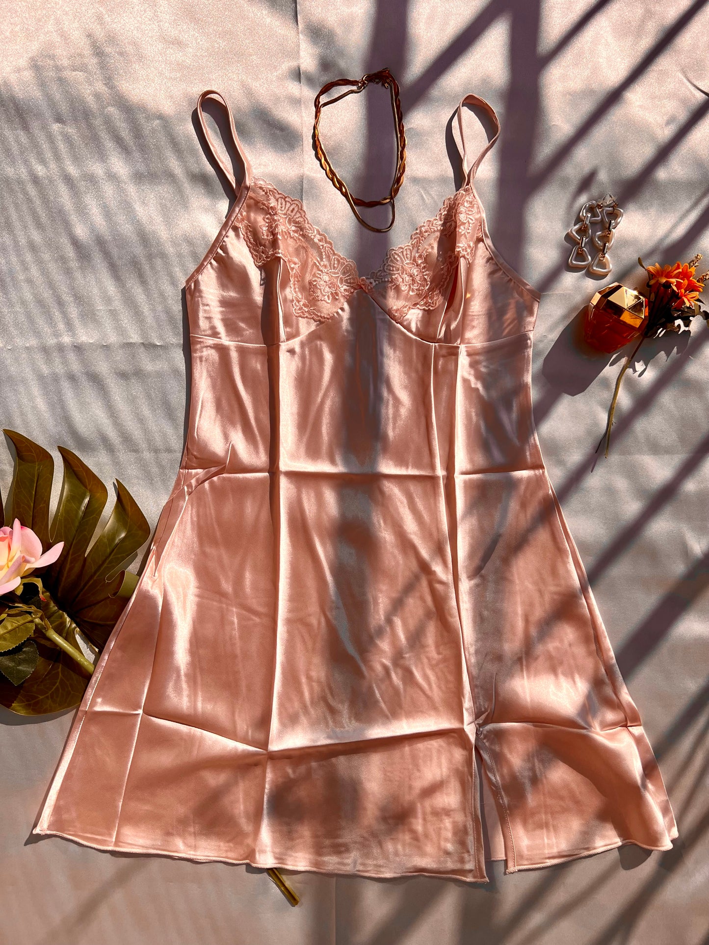 Sultry Satin Rose Gold PJ Set