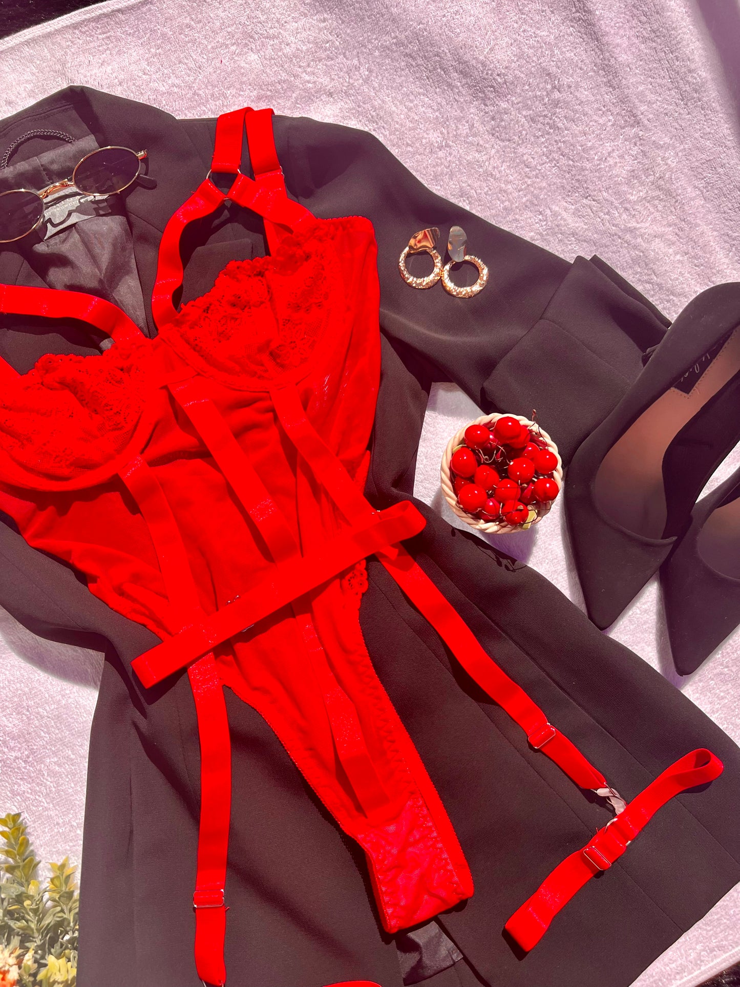 Royal Red Lingerie Set