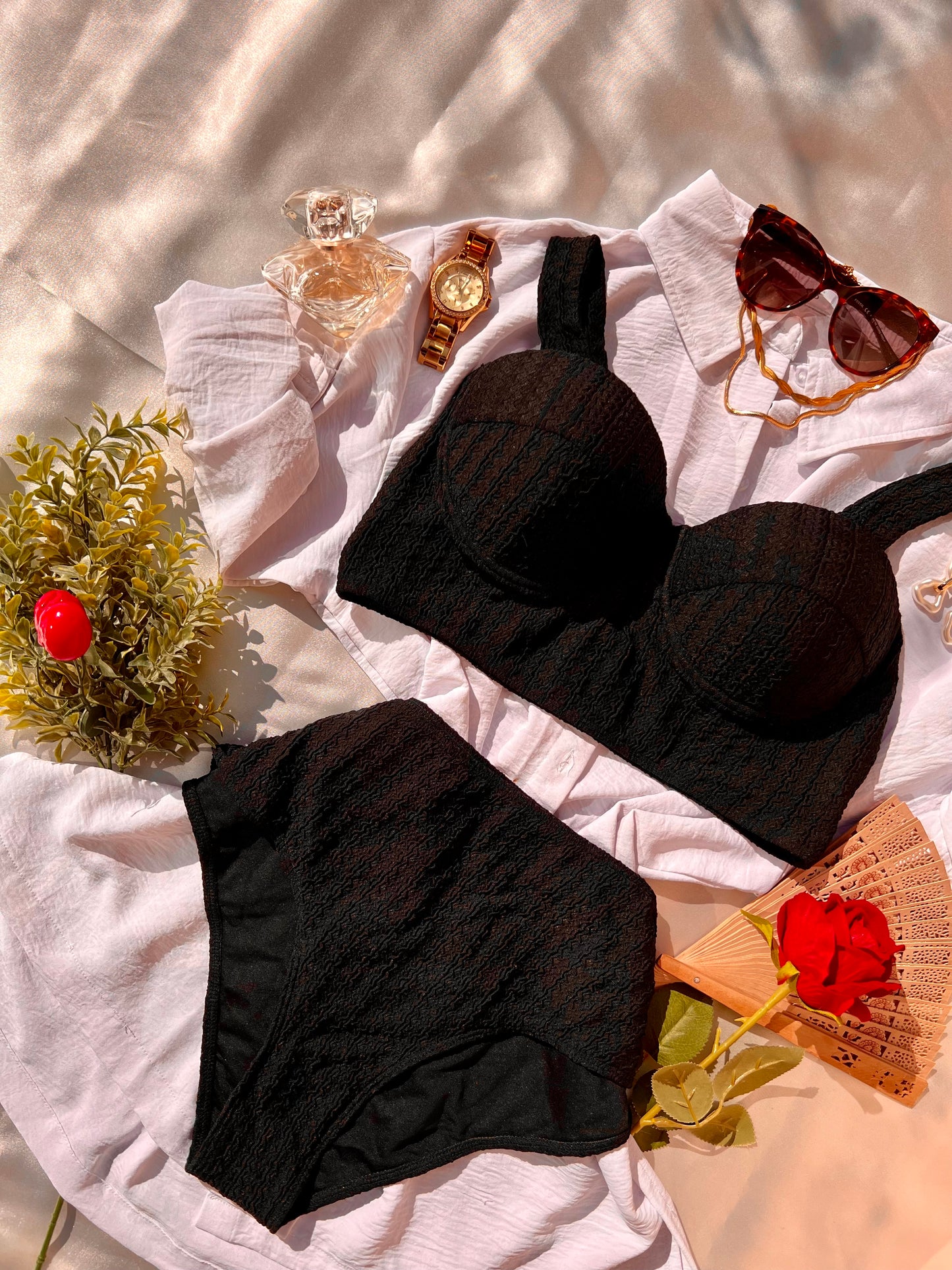 Elegant Black Swimwear - 2 piece