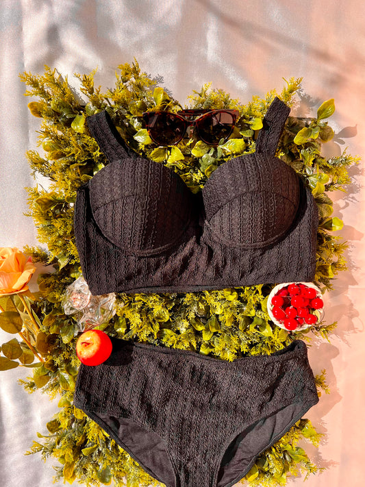 Elegant Black Swimwear - 2 piece