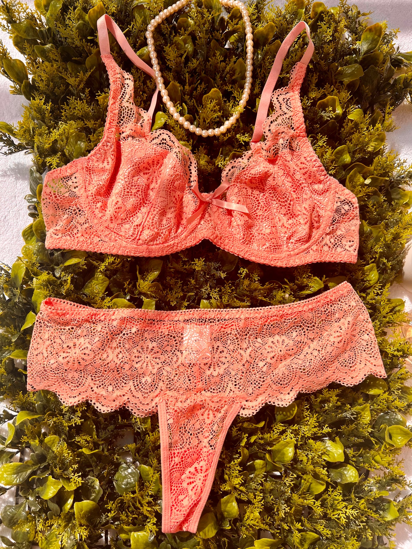 Graceful Peach Pink Lingerie